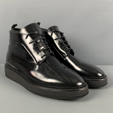 JOHN ELLIOTT Size 11 Black Leather Creeper Boots