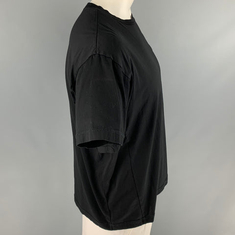 MONCLER Size XL Black Cotton Short Sleeve T-shirt