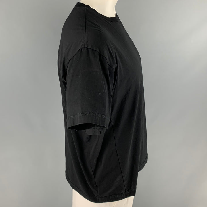 MONCLER Camiseta de manga corta de algodón negra Talla XL