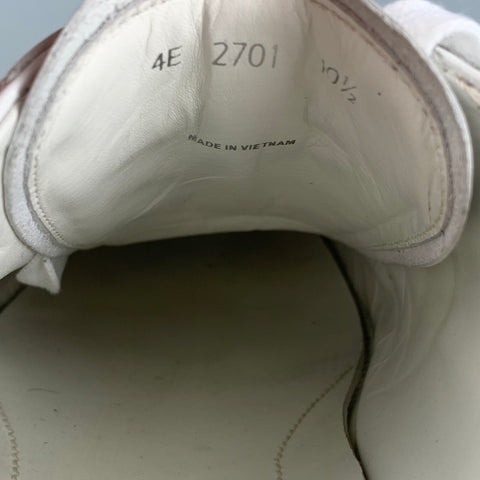 PRADA Size 11.5 White Leather Lace Up Sneakers