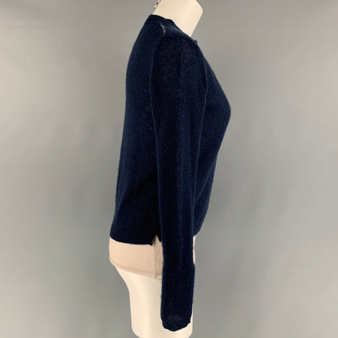 BROCHU WALKER Taille S Pull à col rond en cachemire crème marine