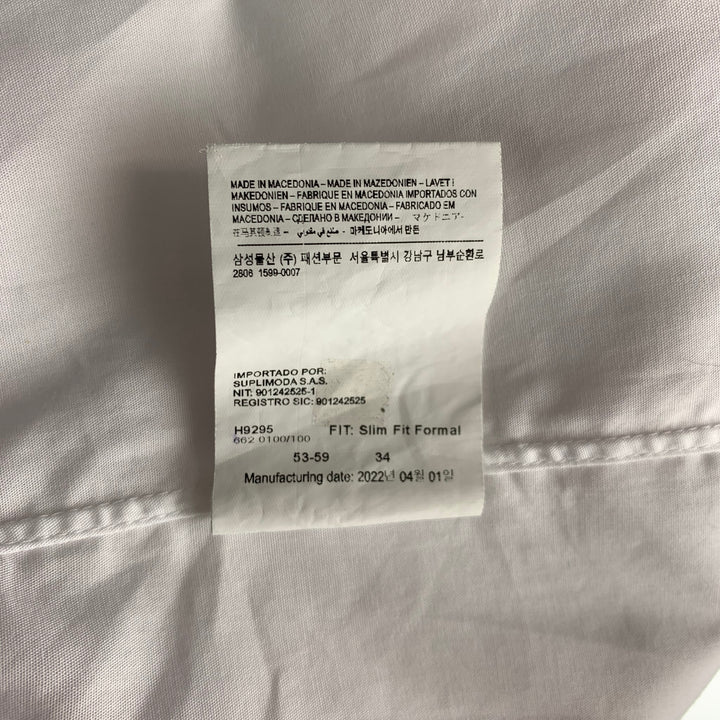 SUIT SUPPLY Taille 16,5 Chemise de smoking en coton blanc à manches longues