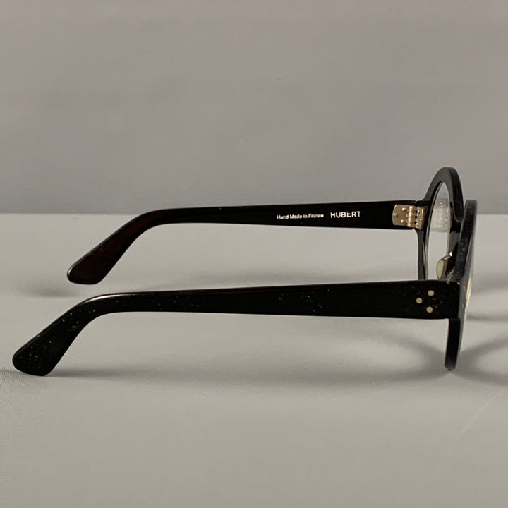 SELIMA Black Acetate Round Hubert Eyeglasses