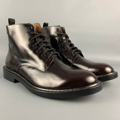 MARC JACOBS Size 12 Brown Leather Lace Up Ankle Boots