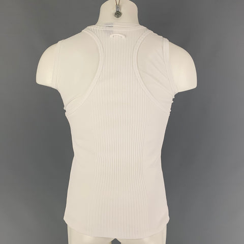 JEAN PAUL GAULTIER SOLEIL Size M White Mesh Polyamide Double Layer Tank Top