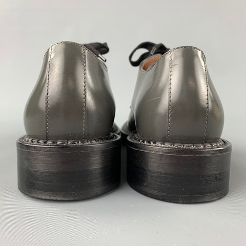 MARNI Size 6 Slate Leather Lace Up Shoes
