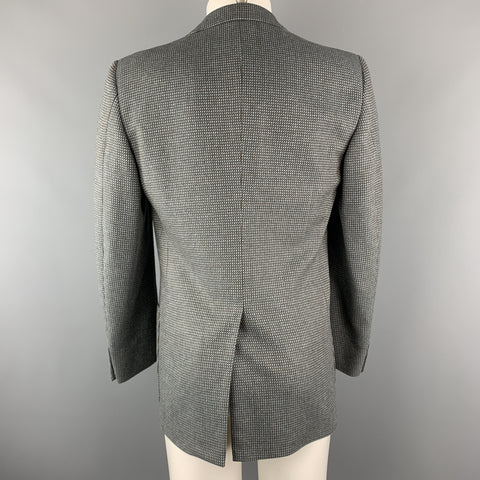 Vintage VALENTINO 38 Regular Taupe Grey Nailhead Wool / Cashmere Notch Lapel Patch Pockets Sport Coat