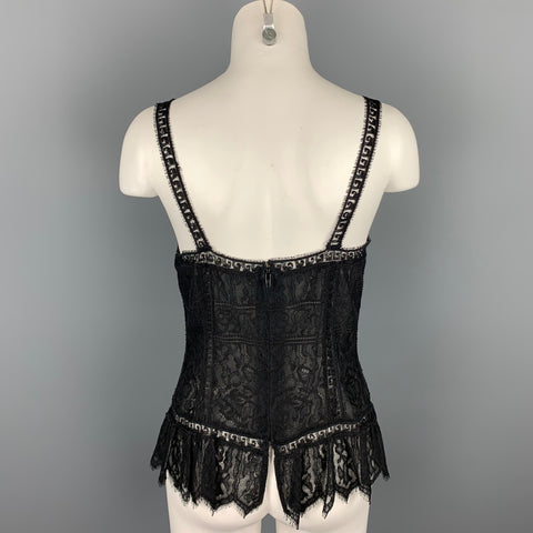 CHLOE Size M Black Lace Camisole Dress Top