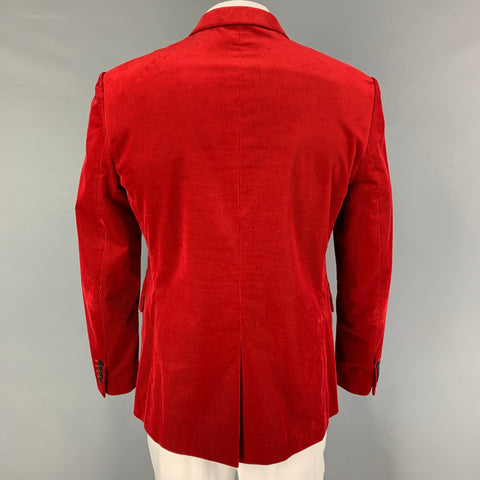 DIOR HOMME Talla 44 Abrigo deportivo con solapa de muesca de algodón de pana rojo