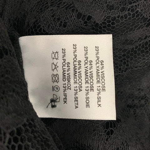 CHRISTOPHER KANE Size S Black Viscose Blend Lace High Collar Shirt