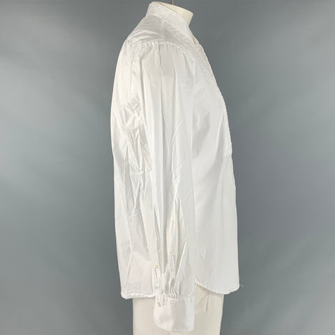 BOURRIENNE Taille XL Chemise de smoking en coton texturé blanc à manches longues