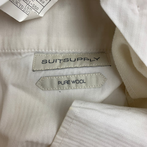 VITALE BARBERIS CANONICO Size 30 Cream Wool Cuffed Dress Pants