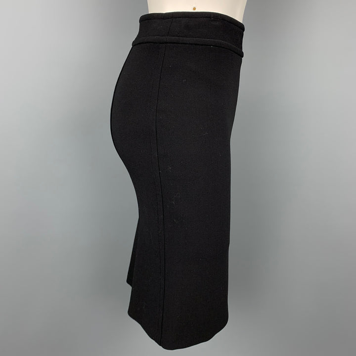 RALPH LAUREN Collection Size 2 Black Wool Tulip Skirt