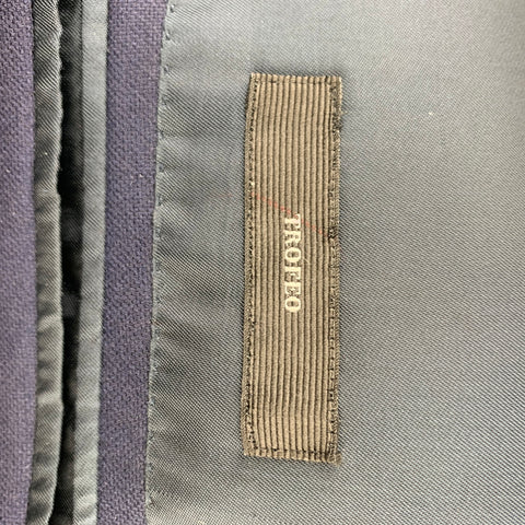 ERMENEGILDO ZEGNA Size 40 Navy Wool Peak Lapel Double Breasted Sport Coat