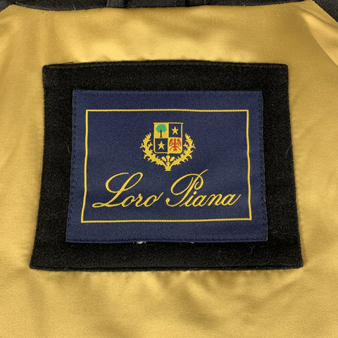 LORO PIANA Size 12 Black Cashmere STORM SYSTEM Drawstring Jacket