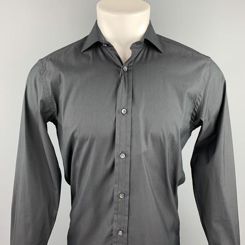 RALPH LAUREN Black Label Size S Black Cotton Blend Button Up Long Sleeve Shirt