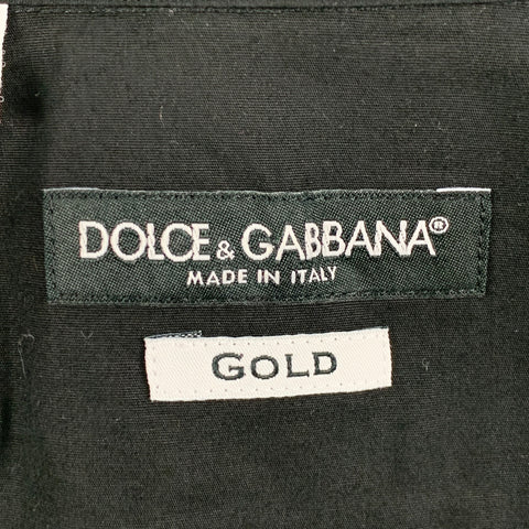 DOLCE & GABBANA Size L Black Cotton Blend Button Up Long Sleeve Shirt
