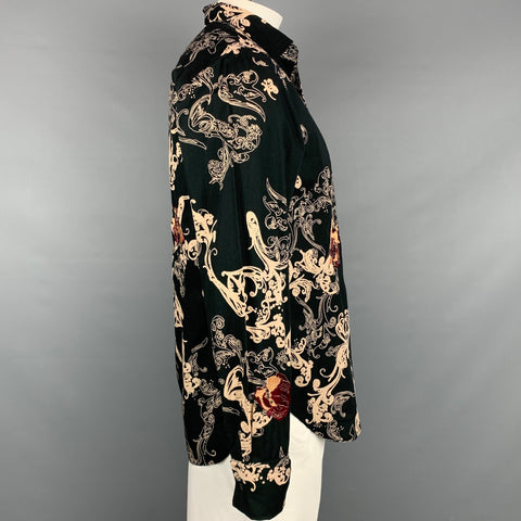 PS by PAUL SMITH Size L Black Print Cotton Button Up Beige Long Sleeve Shirt