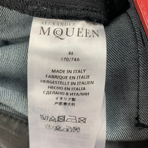 ALEXANDER MCQUEEN Size 30 Black Cotton Button Fly Jeans