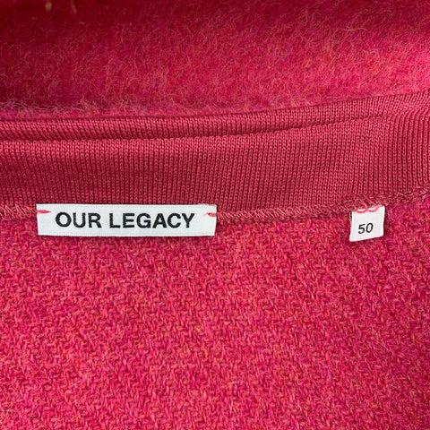 OUR LEGACY Size 40 Pink Virgin Wool Buttoned Cardigan