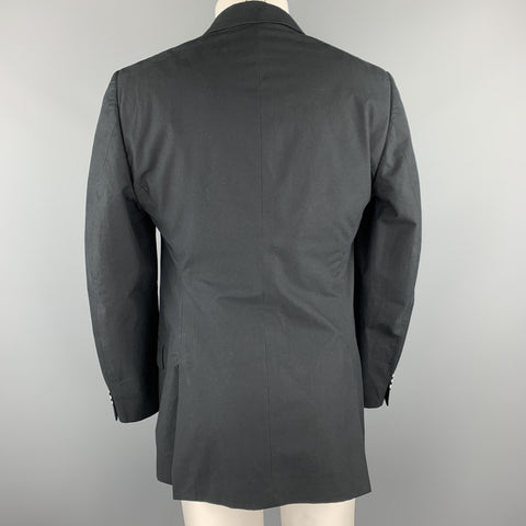 ALEXANDER MCQUEEN Size 38 / 40  Black Metallic Silver Marble Peak Lapel Blazer