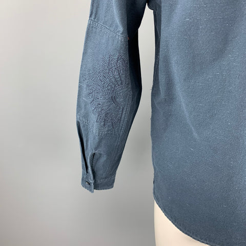 LEVI'S MADE &amp; CRAFTED Taille M Chemise à manches longues en coton brodé bleu marine