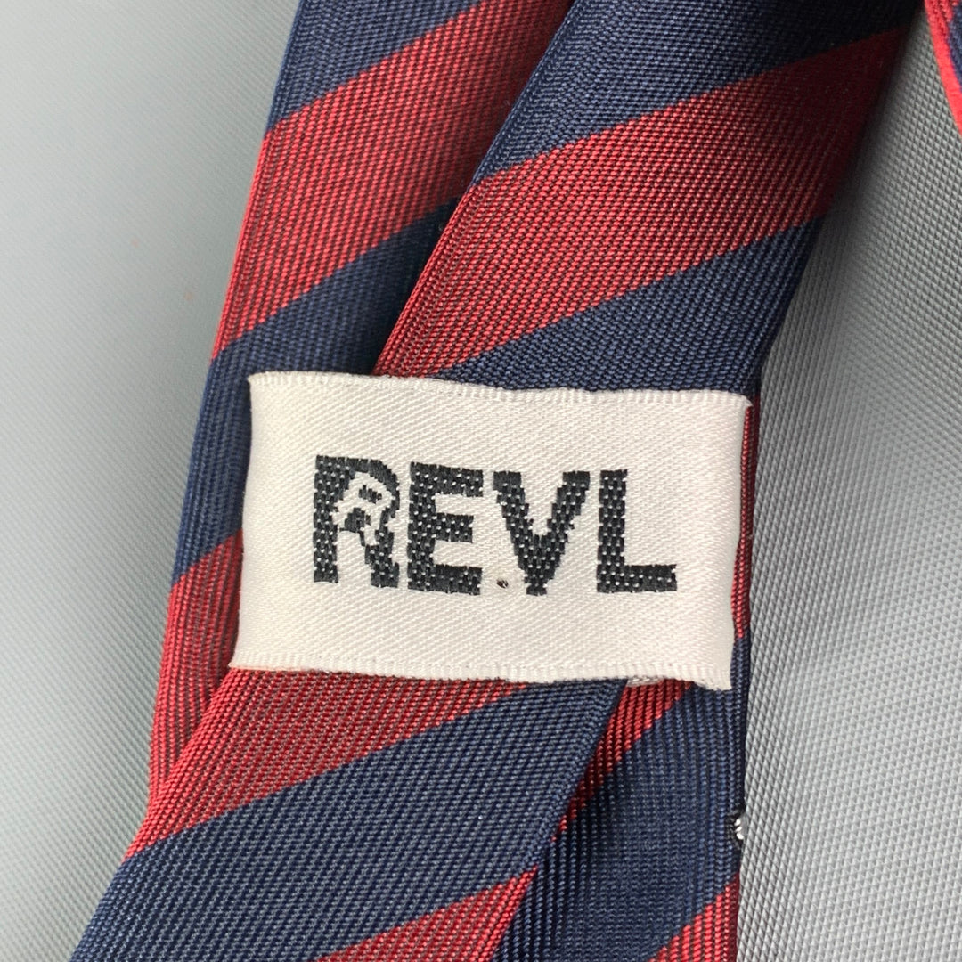 REVL Burgundy Stripe Silk Tie