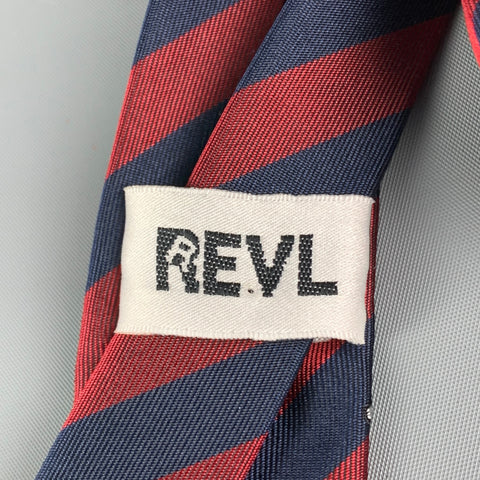 Corbata de seda a rayas burdeos REVL