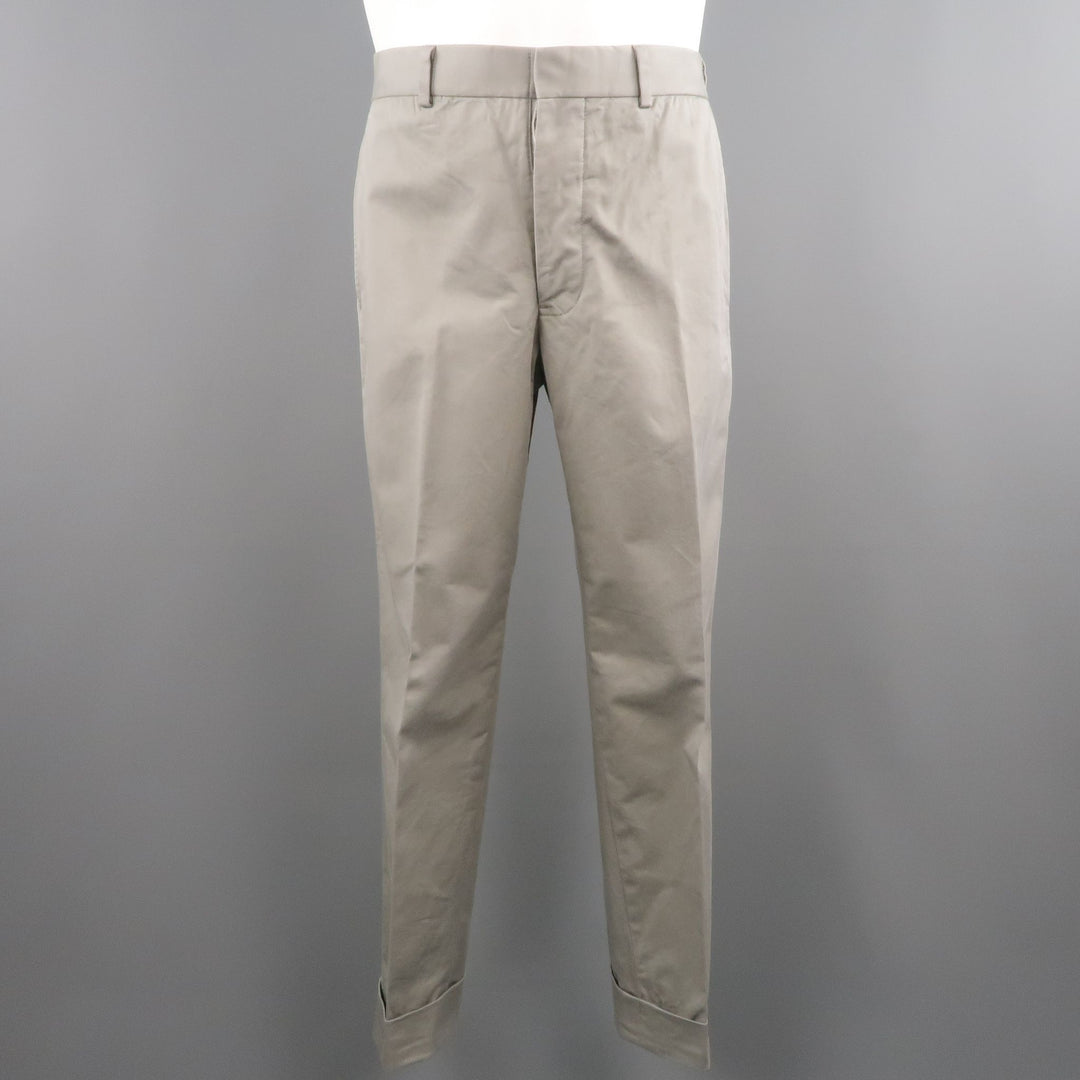BLACK FLEECE Size 32 BB1 Light Gray Cotton Cuffed Chino Pants