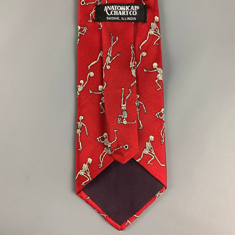 ANATOMICAL CHART CO. Red White Silk Tie
