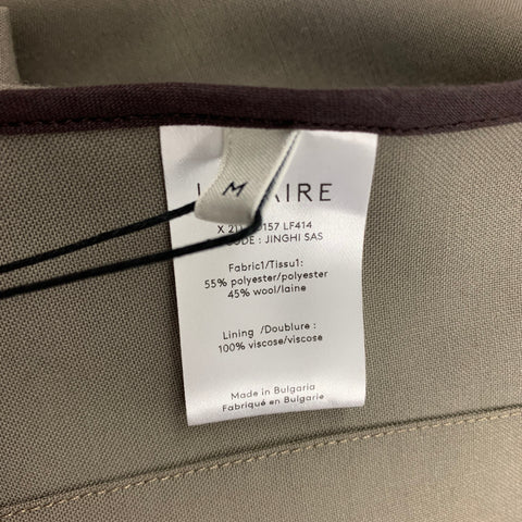 LEMAIRE Size M Grey Polyester Wool Open Front Belted Coat
