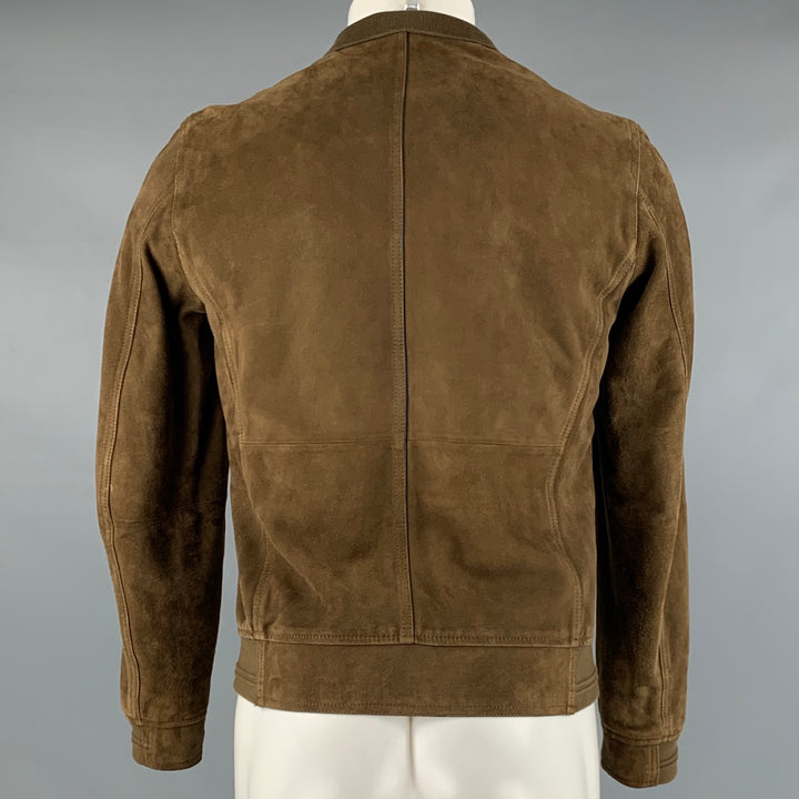 MASSIMO DUTTI Size S Brown Suede Bomber Jacket