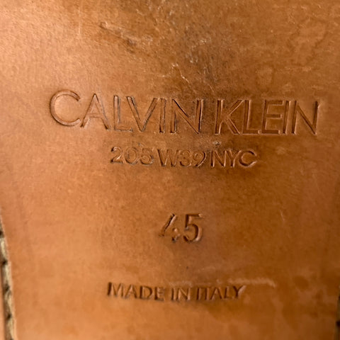 CALVIN KLEIN 205W39NYC Size 12 Tan Leather Side Zipper Boots