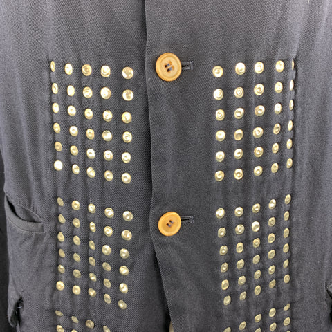 COMME des GARCONS HOMME PLUS EVERGREEN Size L Navy Reverse Studded Blazer Jacket