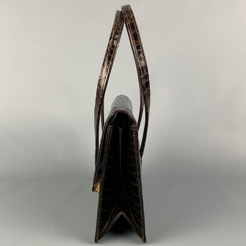 Vintage SACHA Brown Textured Alligator Leather Handbag