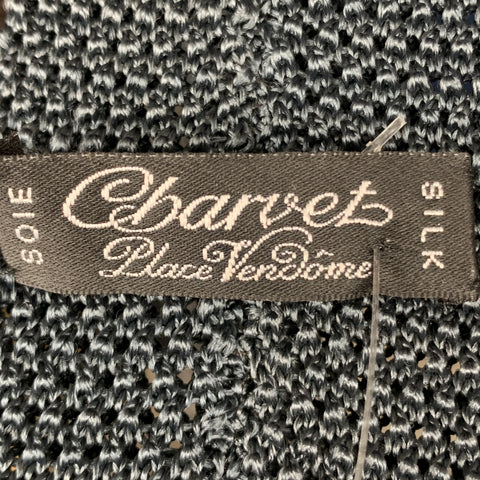 CHARVET Teal Grey Textured Silk Knit Tie