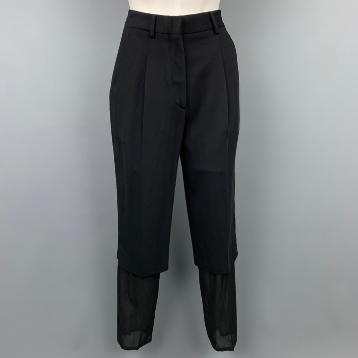 MAISON MARTIN MARGIELA Size 6 Black Viscose / Silk Dress Pants
