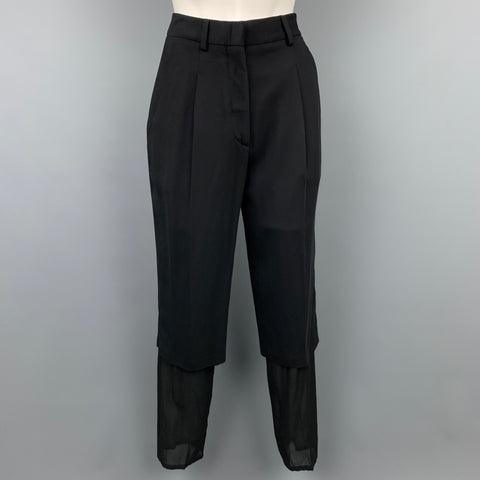 MAISON MARTIN MARGIELA Taille 6 Pantalon habillé en viscose / soie noir