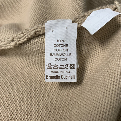 BRUNELLO CUCINELLI Size M Khaki Knitted Cotton Zip Up Jacket