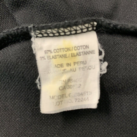 THEORY Size M Black Solid Cotton Polo