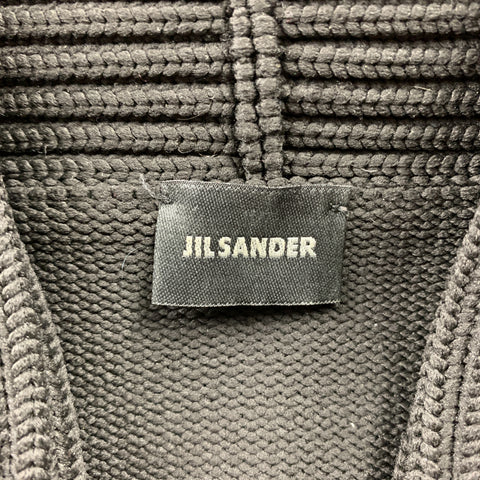 JIL SANDER Size 38 Black Knitted Polypropylene Shawl Collar Sweater