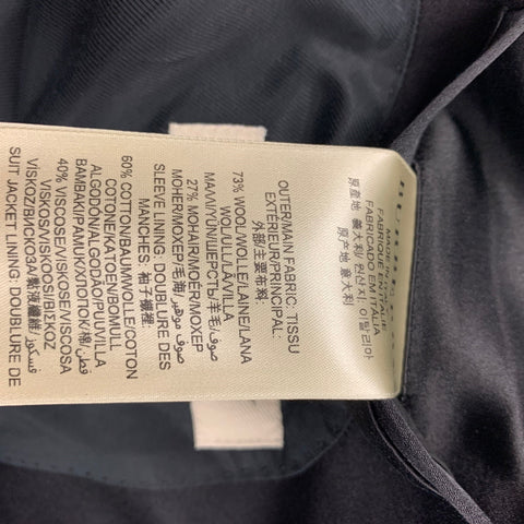 BURBERRY LONDON Size 40 Regular Royal Blue Black Wool Peak Lapel Sport Coat