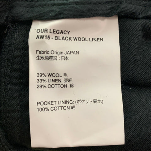 OUR LEGACY Size 38 Black Wool Blend Single Breasted Suit