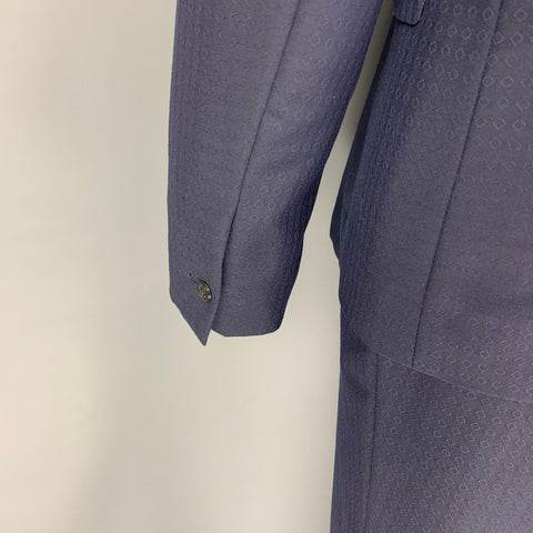 MAISON KITSUNE Size 36 Navy Rhombus Wool Mohair Double Breasted Suit