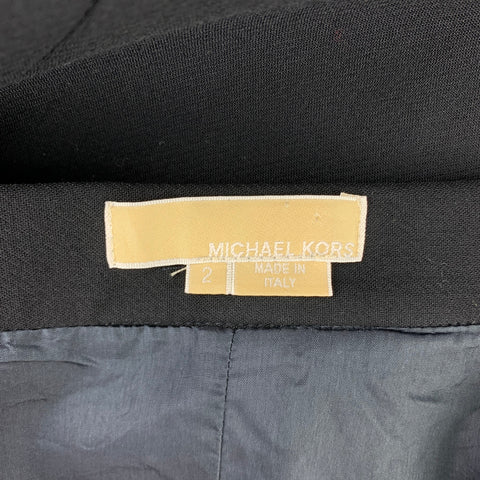 MICHAEL KORS Falda acampanada de mezcla de lana virgen negra talla 2