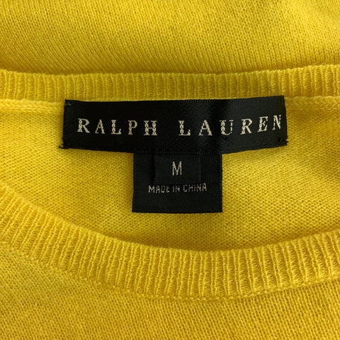 RALPH LAUREN Cashmere Knitted Size M Yellow Pullover