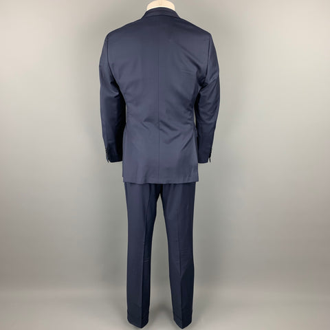SAMUELSOHN Size 40 Navy Wool Notch Lapel Custom Suit