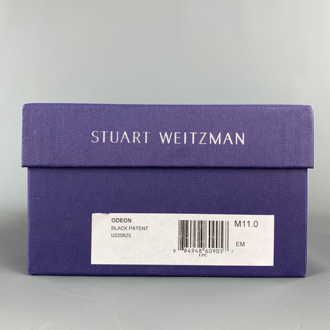 STUART WEITZMAN Talla 11 Zapatos planos con hebilla plateada de charol negro