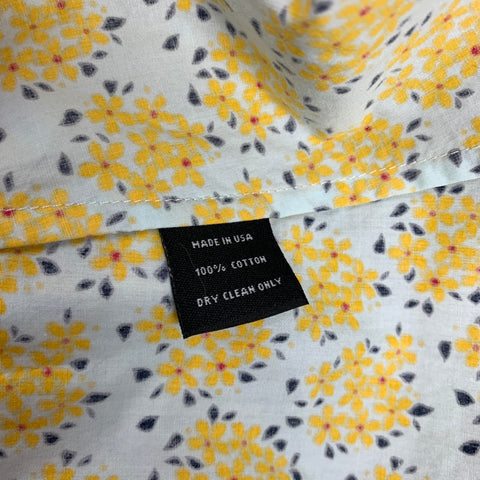 SUNO Size 4 Yellow & White Poplin Floral Cotton Sleeveless Dress