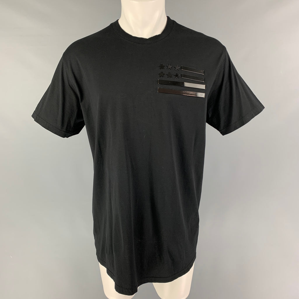 GIVENCHY Size S Black Applique Cotton Oversized T-shirt – Sui